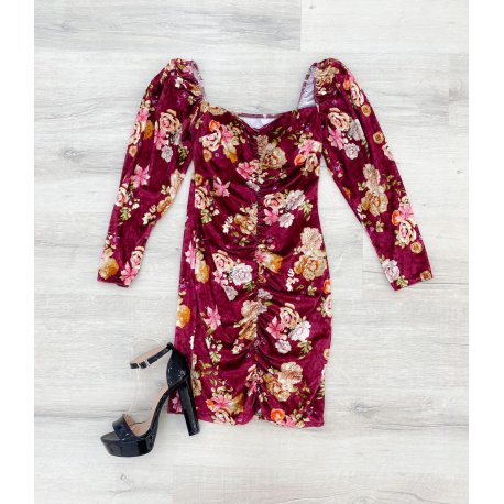 Vestido terciopelo flores