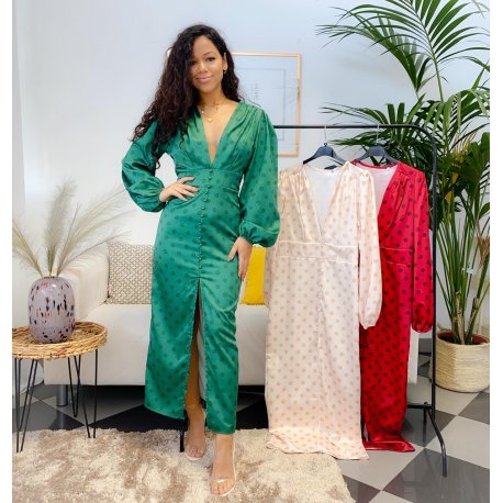 Vestido topos coctel