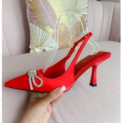 Stiletto lazo brillo red & blue