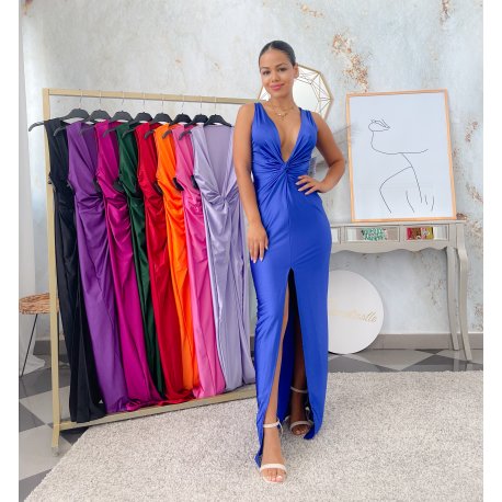 Vestido nudo satinado