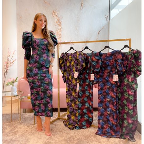 Vestido manga abullonada