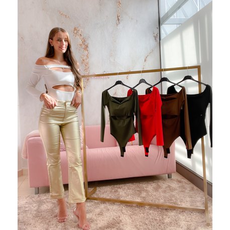 Jeans encerado metalizado