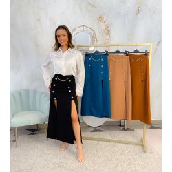 Falda midi botones