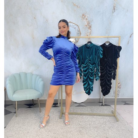 Vestido fruncido tachas*