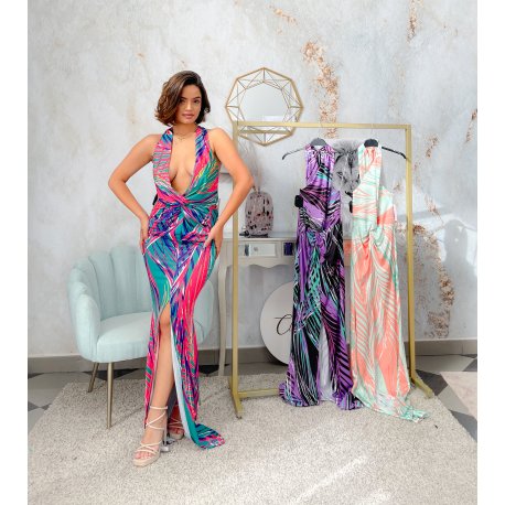 Vestido print tropical