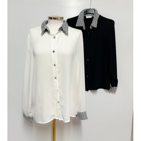 Blusa cuello pata de gallo