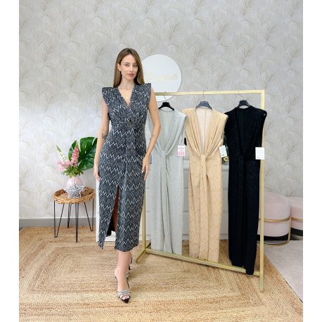 Vestido lurex zig zag*