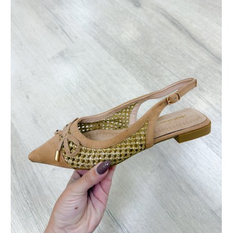 Bailarina rejilla camel