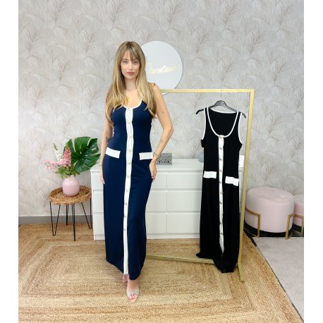 Vestido midi bicolor