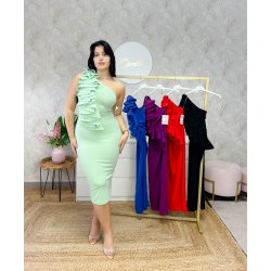 Vestido volante cruzado