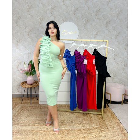 Vestido volante cruzado