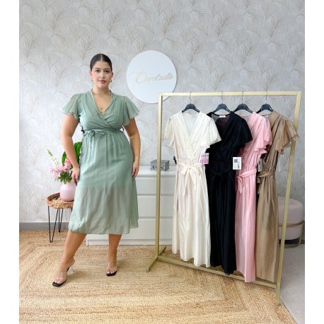 Vestido manga volante