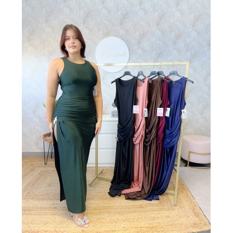 Vestido falda detalle dorado