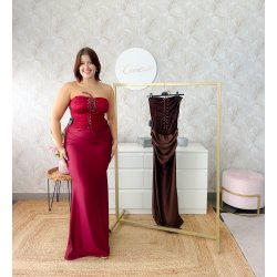 Vestido combi encaje