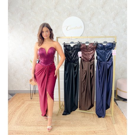 Vestido combi lentejuela