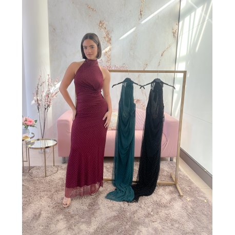 Vestido halter brillos