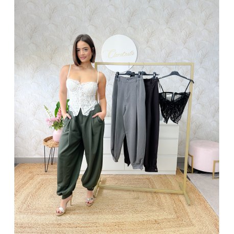 Pantalón popelín botón