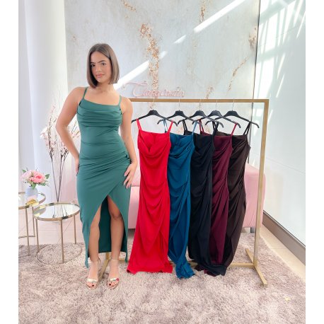 Vestido basic drapeado