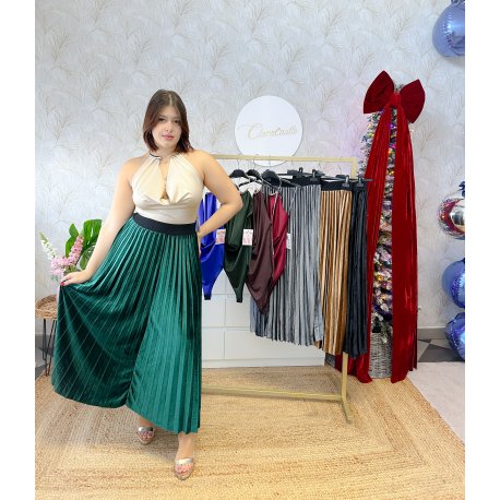 Falda midi terciopelo