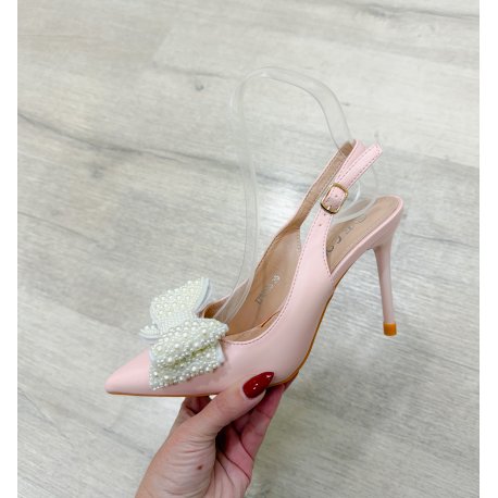 Stiletto lazo perlas